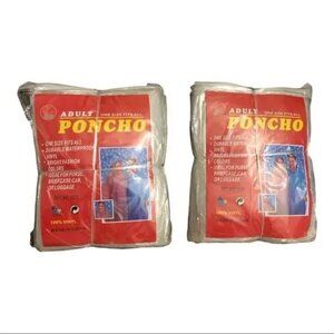 NWT FENG SHUN LOT OF 10 ADULT SIZE CLEAR WATERPROOF VINYL PONCHO'S- OS FITS ALL!